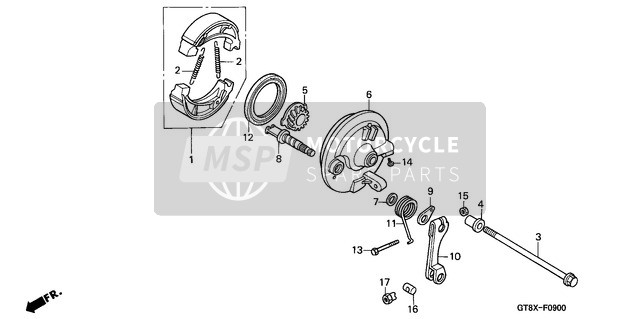 Honda PK50M 2000 Pannello freno anteriore per un 2000 Honda PK50M